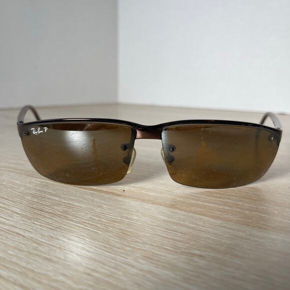 Ray-Ban RB3276 014/84 Sunglasses Top Bar FRAMES ONLY Wrap Brown 64-13 WIDE ARMS - Picture 2 of 9